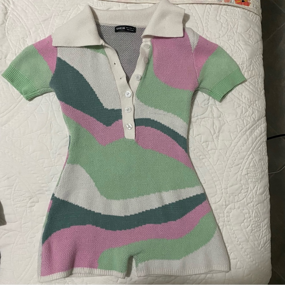 One piece jumpsuit romper sweater aspen colorful shein